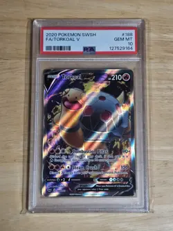 Pokemon Sword & Shield FA Torkoal V 188 PSA 10 2020 - Image 1