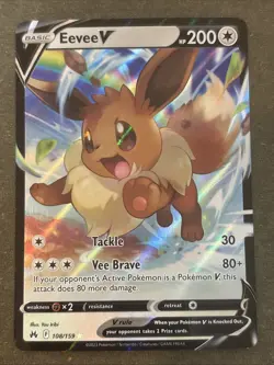Eevee V 108/159 SWSH: Crown Zenith Holo Pokemon TCG NM - Image 1
