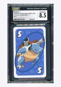Pokemon CGC 8.5 Blastoise Blue 2021 #5 Pokemon Pocket UNO Japanese - Image 1