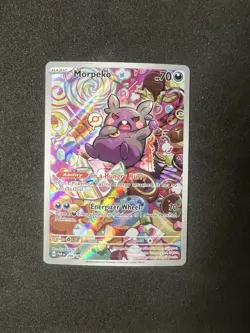 Pokemon TCG Morpeko Full Art Holo Illustration Rare Card 206/182 Paradox Rift - Image 1