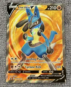 Lucario V SWSH213 Full Art Holo Ultra Rare Promo Pokemon Card Near Mint / Better - Image 1