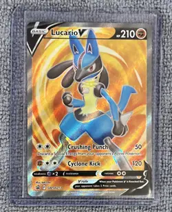 Lucario V SWSH213 Full Art Holo Ultra Rare Promo Pokemon Card Near Mint / Better - Image 3