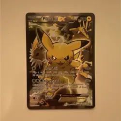 Pokemon TCG Pikachu EX Full Art Promo Holo Basic Card XY124 XY HP 130 - Image 1
