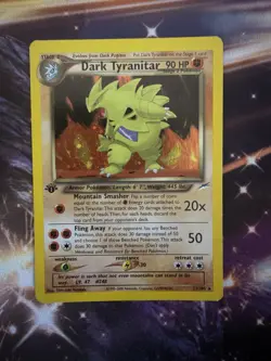 Pokemon Dark Tyranitar 1st Edition Neo Destiny Holo Rare TCG Card 11/105 LP - Image 1