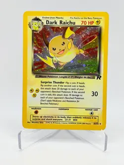 Vintage Pokemon TCG Dark Raichu 83/82 Team Rocket Holo Rare Card LP - Image 1