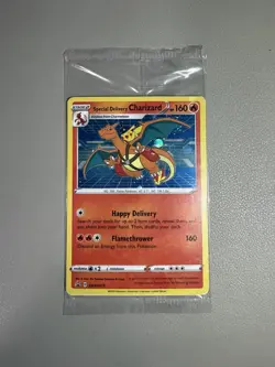 Pokemon SWSH075 Charizard Promo Holo Card Special Delivery Sealed - Image 1