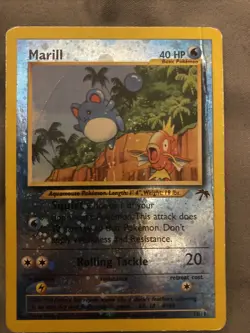 Marill - 11/18 - Southern Island Promo Pokemon Card Reverse Holo DOUBLE SWIRL - Image 1