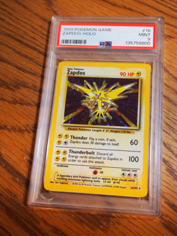 Pokemon 1999 Base Zapdos unlimited rare holo card, PSA 9 - Image 1