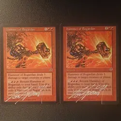 2x Hammer of Bogardan Mirage LP Signed by Ron Spencer Magic the Gathering MTG - Image 1
