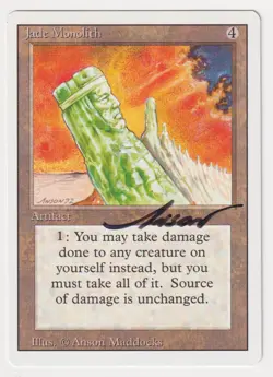 Signed Jade Monolith LP Revised Edition Artist Anson Maddocks 1994 MTG Magic! - Image 1