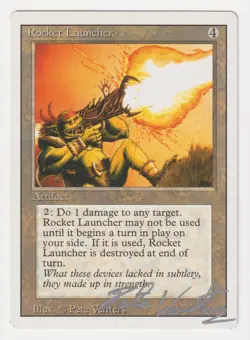 Silver Signed Rocket Launcher MP Revised Artist Pete Venters 1994 MTG Magic Rare - Image 1