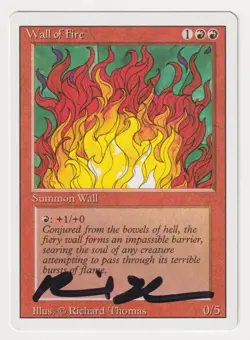 Signed Wall of Fire LP Revised Edition Artist Richard Thomas 1994 WOTC MTG Magic - Image 1