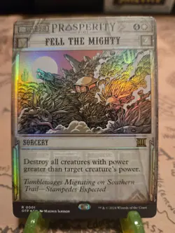 MTG Fell the Mighty Outlaws of Thunder Junction: Breaking News Foil Rare NM - Image 1