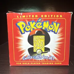 23K Gold Plated Charizard Trading Card 1999 Burger King Pokemon Ball New Sealed - Image 1