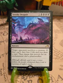 MTG Invoke Despair Kamigawa: Neon Dynasty Regular Rare NM - Image 1