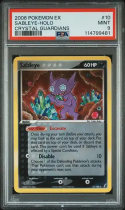 2006 POKEMON EX CRYSTAL GUARDIANS #10 SABLEYE-HOLO PSA 9 - Image 1