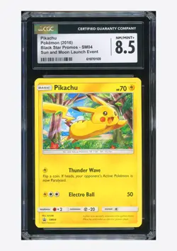 Pokemon CGC 8.5 Pikachu Promo 2016 SM04 Sun & Moon Launch Event English - Image 1