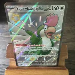 Squawkabilly ex 223/091 Sv: Paldean Fates Full Art Shiny Holo Pokemon - Image 4