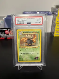 2000 Pokemon Gym Heroes 1st Edition Erika’s Gloom PSA 8 - Image 1