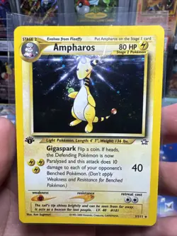 Ampharos 1st Edition Neo Genesis 2000 Pokemon 1/111 Holo Rare - Image 1