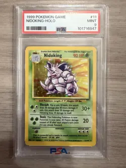 1999 Pokemon Nidoking PSA 9 Mint Holo #11 Base Set - Image 1