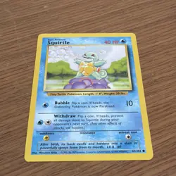 Squirtle - 63/102 - Base Set Unlimited Common Pokemon TCG 1999 - LP/NM - Image 1