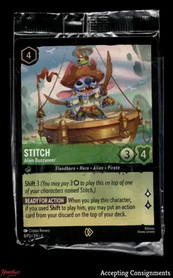 2024 Disney Lorcana TCG Azurite Sea Promos #8P2 Stitch Alien Buccaneer SEALED - Image 1