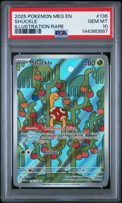2025 Pokemon Mega Evolution #136 Shuckle Illustration Rare PSA 10 Gem Mint Card - Image 1