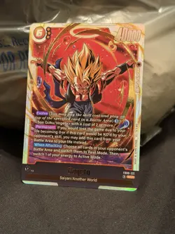 Gogeta FB09-122 Secret Rare Dual Evolution Dragon Ball Card English Fusion World - Image 2