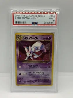 2001 Pokemon Japanese Neo 4 Dark Espeon Holo PSA 9 Graded Card ~ FOOT SWIRL🌀 - Image 1