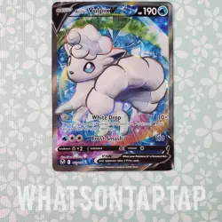 Pokemon Card Alolan Vulpix V 173/195 Ultra Rare Sword Shield Silver Tempest LP - Image 1