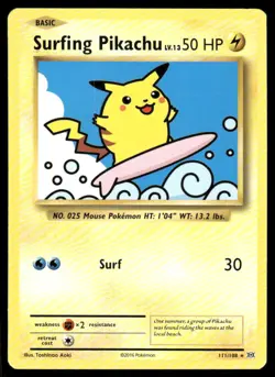 Pokemon Cards Surfing Pikachu 111/108 Evolutions Secret Rare NM - Image 1