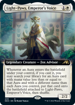 MTG Light-Paws, Emperor's Voice - Foil - Extended Art, Kamigawa: Neon Dynasty, D - Image 1