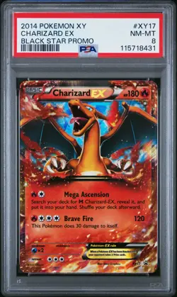 2014 POKEMON XY BLACK STAR PROMO CHARIZARD EX #XY17 PSA 8 NM #115718431 - Image 1