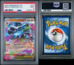 2025 POKEMON PFL EN-PHANTASMAL FLAMES #013 MEGA CHARIZARD X EX PSA 9 - Image 3