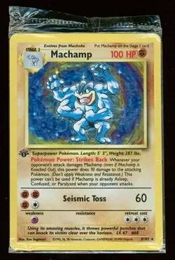 1999 POKEMON 8 MACHAMP HOLO 1st EDITION FACTORY SEALED PROMOTION Guaranteed Auth - Image 1
