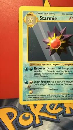 Pokemon TCG Starmie Base Set Unlimited unCommon Card 64/102 Shadowless NM - Image 3