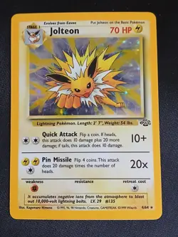 Pokemon TCG Jolteon Jungle 4/64 Holo Unlimited Holo Rare Near Mint - Image 1