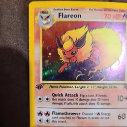 Flareon Jungle Set 3/64 1st Edition Holo Pokemon TCG Card - Vintage - Image 2