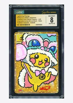 Pokemon CGC 8 AUTO 10 Lightning Energy Holo Yukina Suzuki 2023 #LIG CLL JPN - Image 1