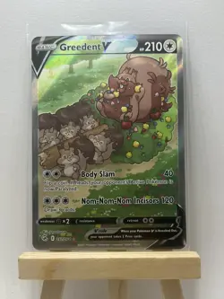 Pokemon TCG Greedent V Fusion Strike 257/264 Holo Full Art - Image 1