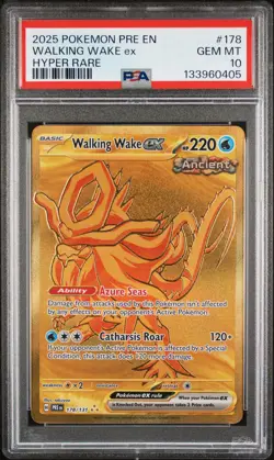 2025 POKEMON PRE EN-PRISMATIC EVOLUTIONS HYPER RARE #178 WALKING WAKE EX PSA 10 - Image 1