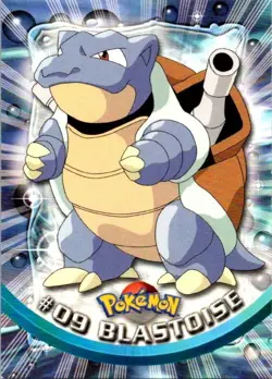 BLASTOISE 1999 Topps Pokemon TV Animation Edition Black LOGO #09 NM (SKU 1-5) - Image 1