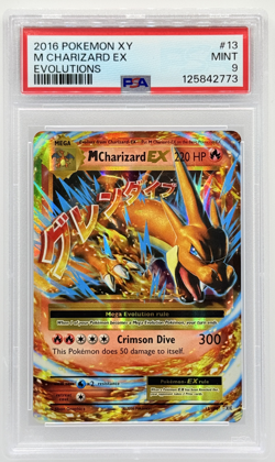 2016 Pokemon M Charizard EX 13/108 Evolutions PSA 9 - Image 1