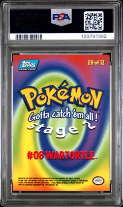1999 TOPPS POKEMON THE MOVIE EDT #E8 WARTORTLE #8 PSA 9 - Image 2