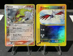 ✨Beautiful! Delta Species Flareon & Reverse Expedition Skarmory Pokemon Lot🔥 - Image 1