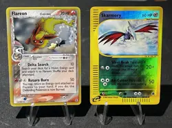 ✨Beautiful! Delta Species Flareon & Reverse Expedition Skarmory Pokemon Lot🔥 - Image 2