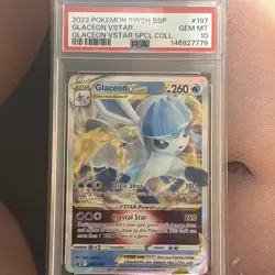 2022 POKEMON SWSH BLACK STAR PROMO #197 GLACEON VSTAR PSA 10 - Image 1