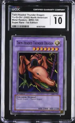 Yu-Gi-Oh! Twin-Headed Thunder Dragon 1st Edition MRD-120 CGC 10 GEM MINT - Image 1