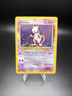 Pokemon TCG Card Mewtwo 10/102 Base Set Holo Portuguese - Image 1